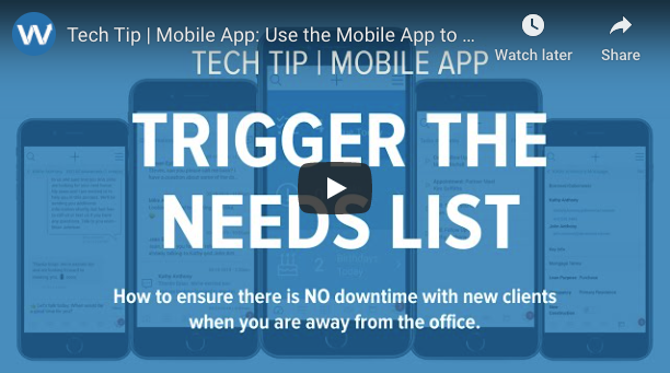 Blue screen with the Whiteboard logo and the words "trigger the needs list"